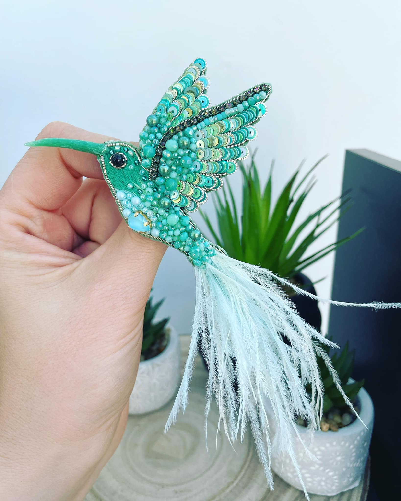 幸運を呼ぶ鳥、ハミングバードのブローチ 🐦 💖 Hummingbird brooches
