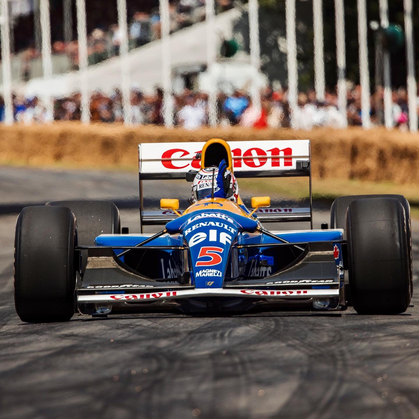 Nigel Mansell back behind the wheel of his 1992 championship
