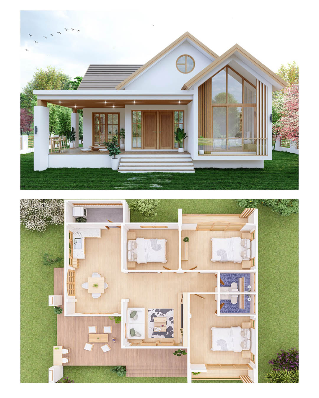 แบบบ้านในฝัน - แบบบ้านไสตล์ นอดิกผสม มินิมอลมูจิ เน้น ระเบียงโล่ง สบาย ...
