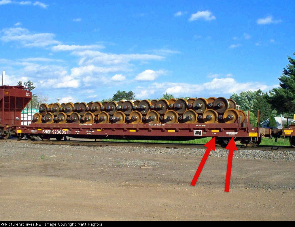 What does the lettering on this BNSF railroad car say?