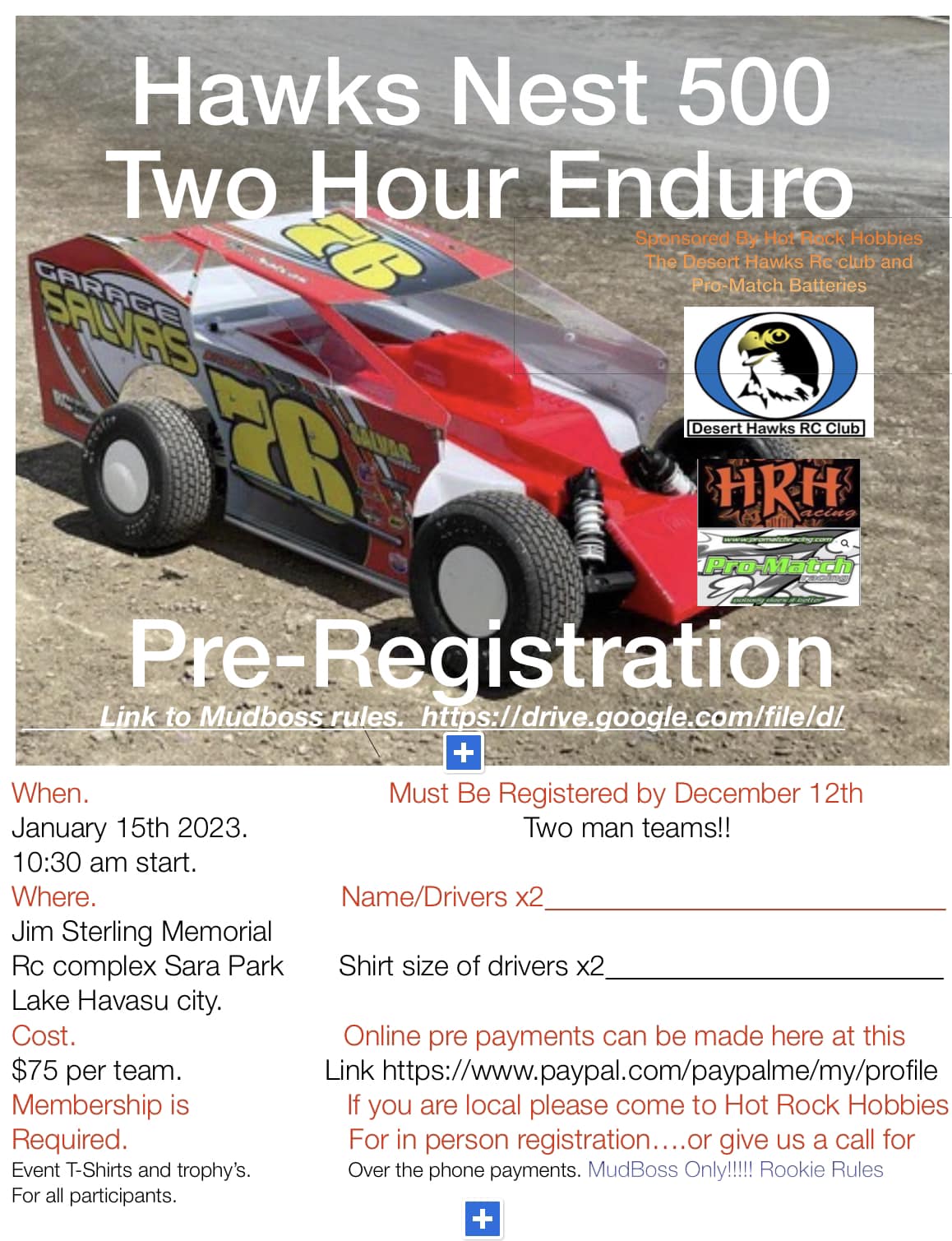 Hot Rock Hobbies - Pre-Registration for our 2hr Mudboss Enduro coming ...