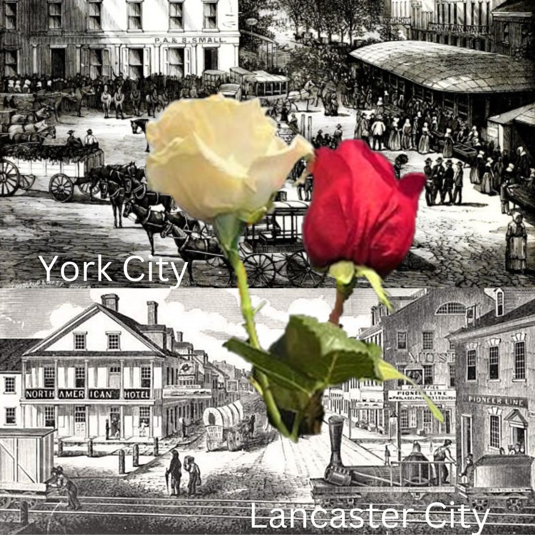 History of York and Lancaster's red and white rose symbols