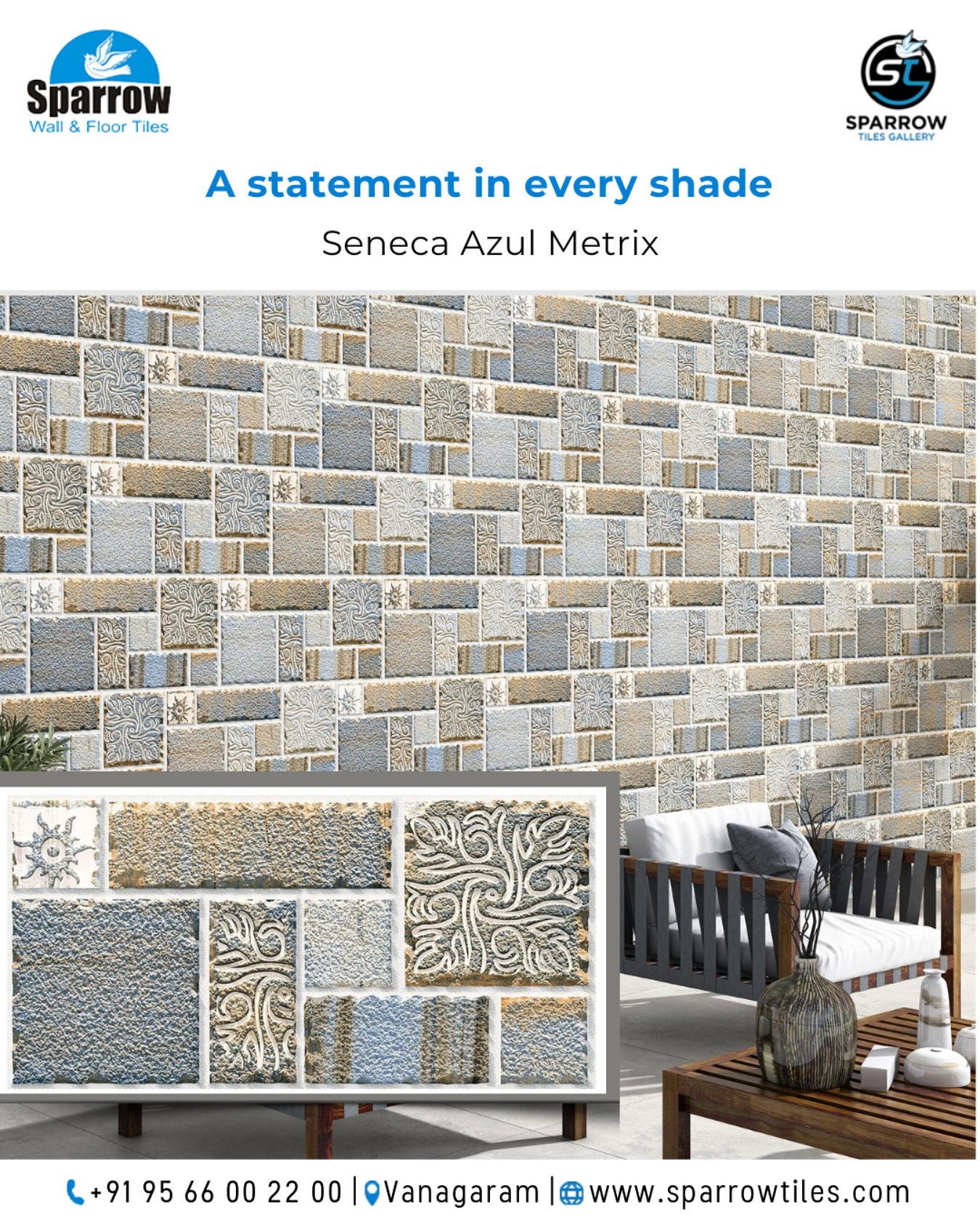 Sparrow - Transform your walls with the sleek elegance of Seneca Azul ...