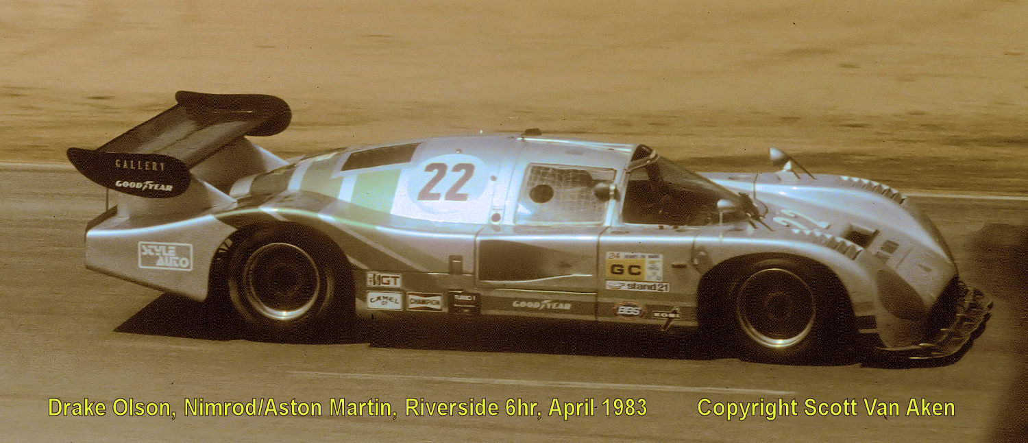 Drake Olsen, Nimrod Aston-Martin, IMSA 6 Hours of Riverside, 1983.