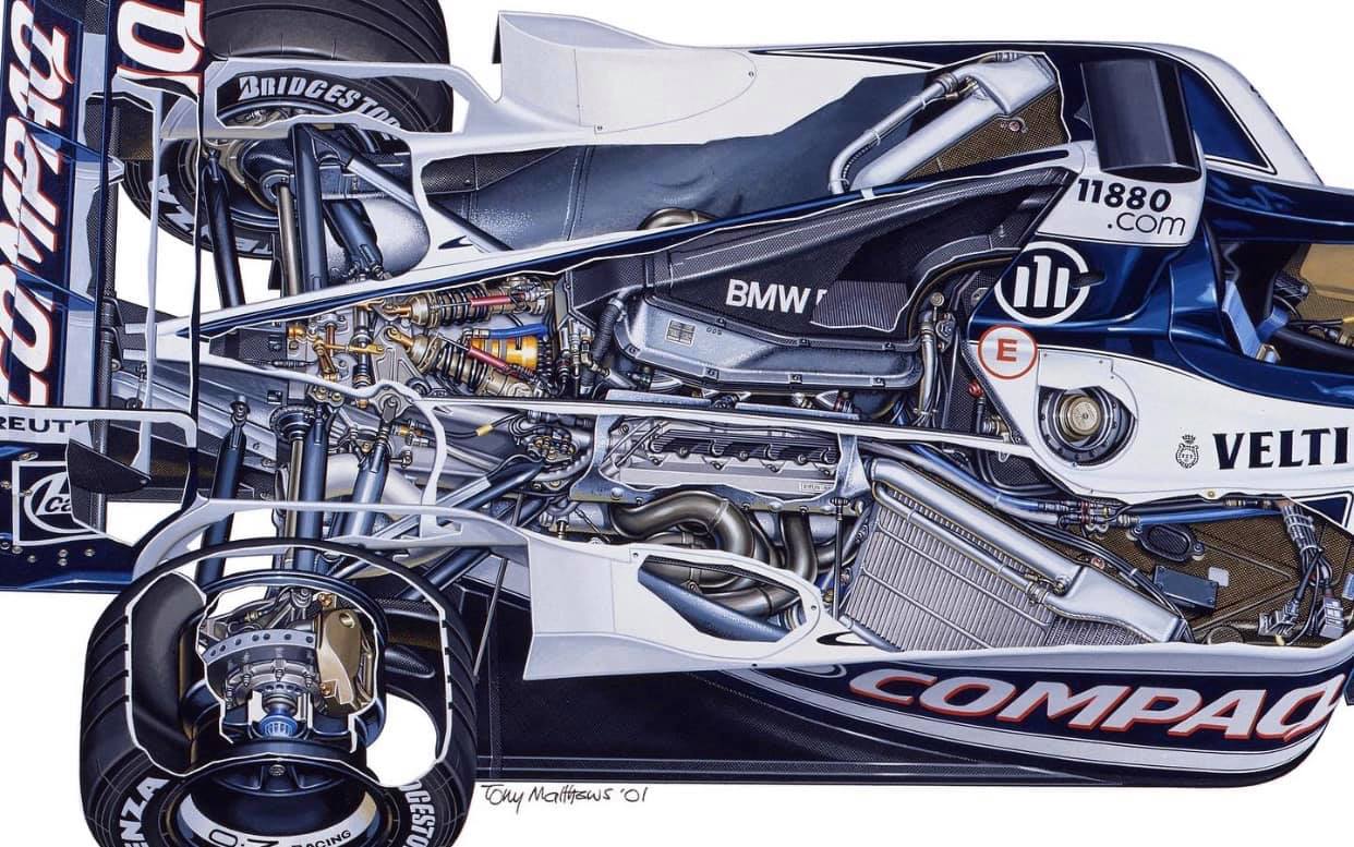 Part of a cutaway of the 2001 Williams BMW FW22. Rather bland and 