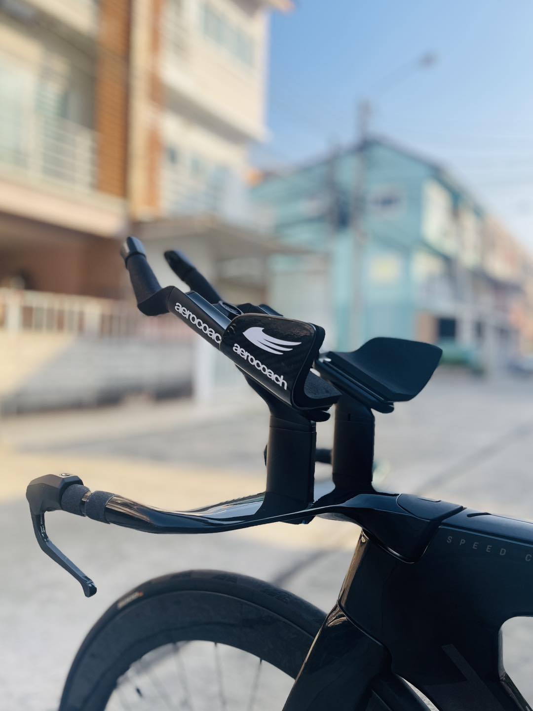 งานติดตั้ง AeroCoach Ascalon carbon aerobar extensions for Trek