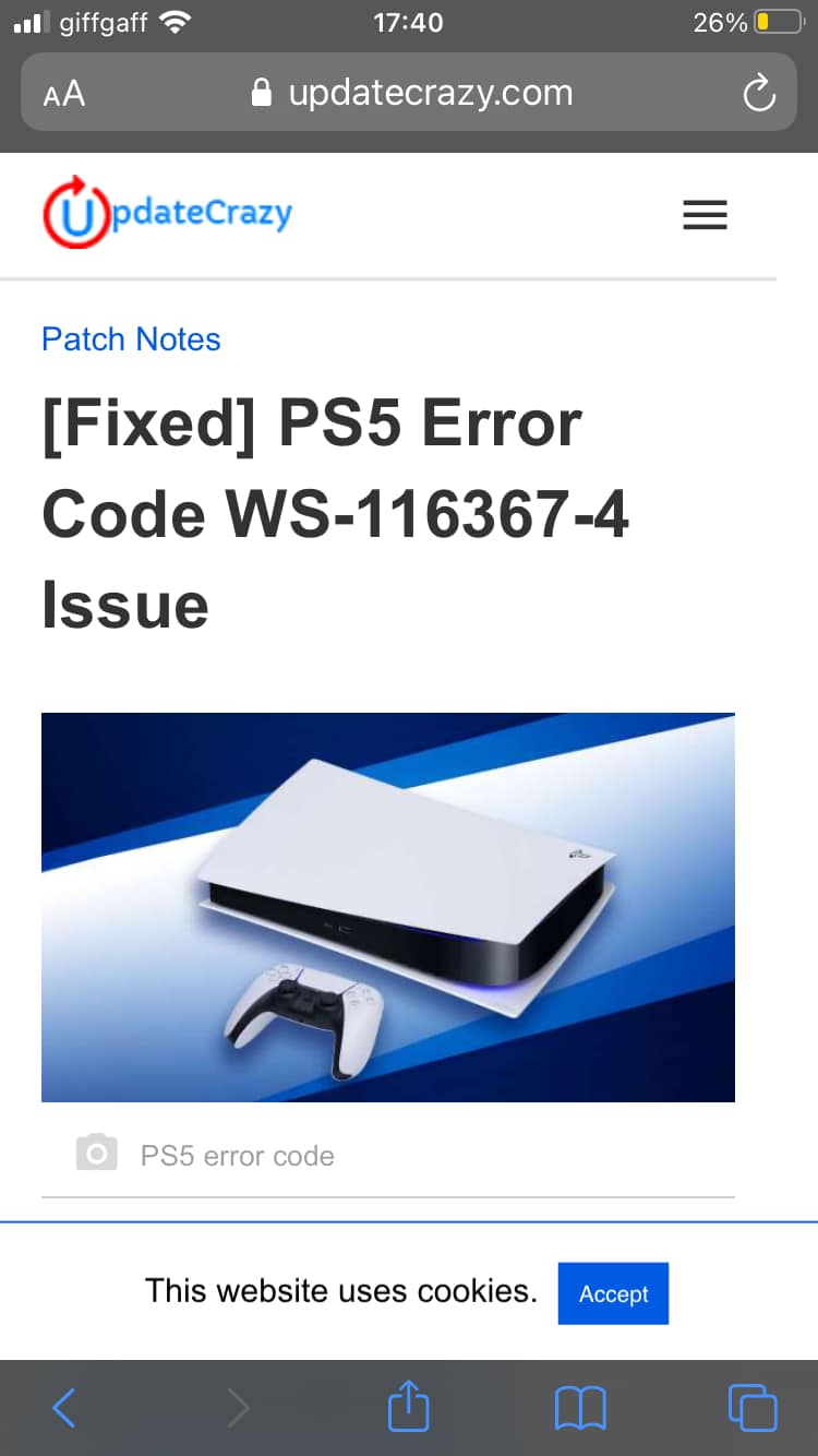 How to resolve PlayStation error code WS-119699-5 while creating a