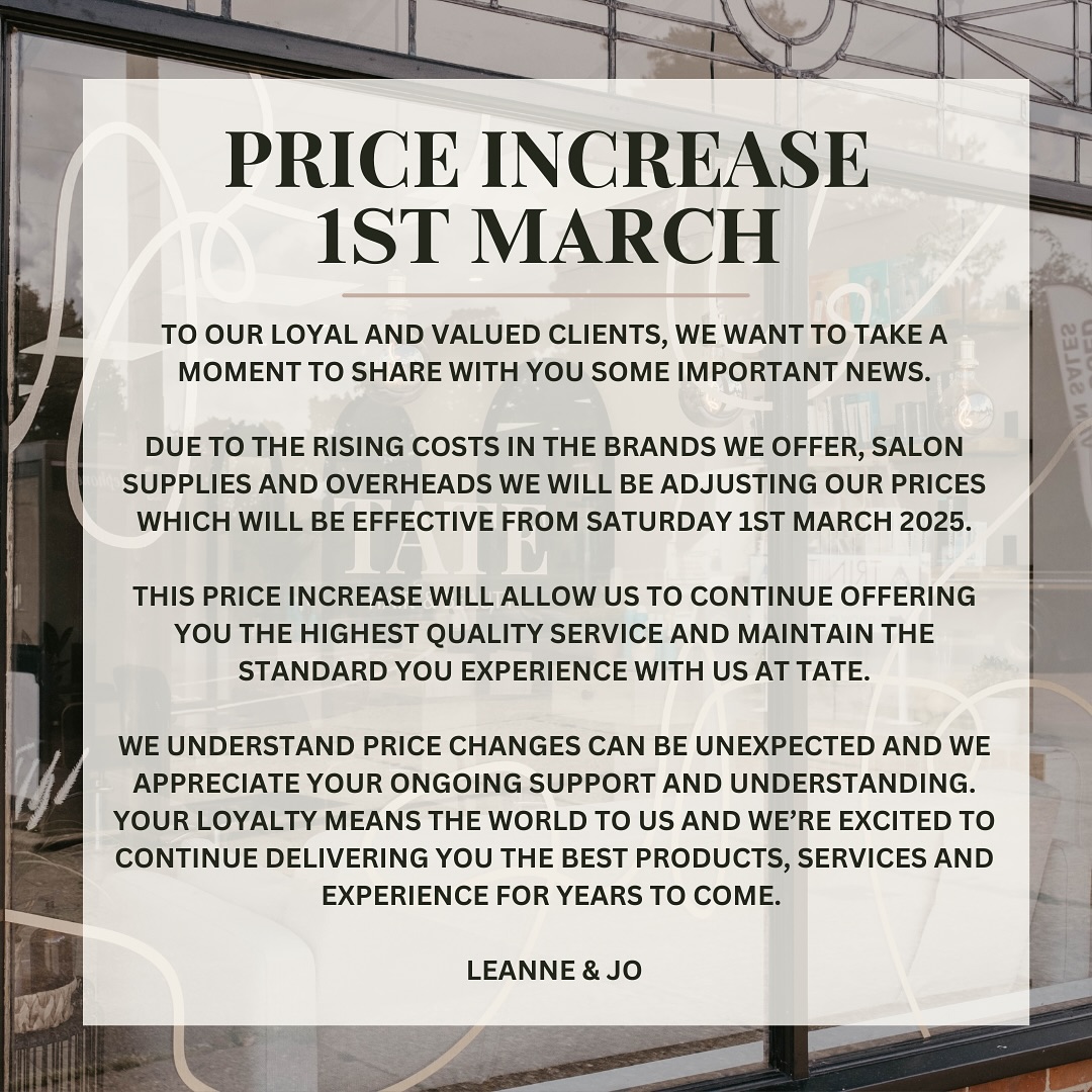 Tate - ⭐️ Client notice ⭐️ Firstly we want to thank all of our amazing ...