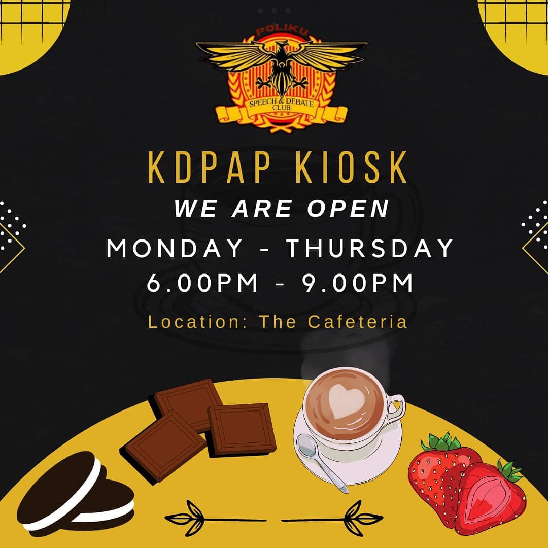 KDPAP Poliku - Hi, POLIKU Students 👋 KDPAP Kiosk will... | Facebook