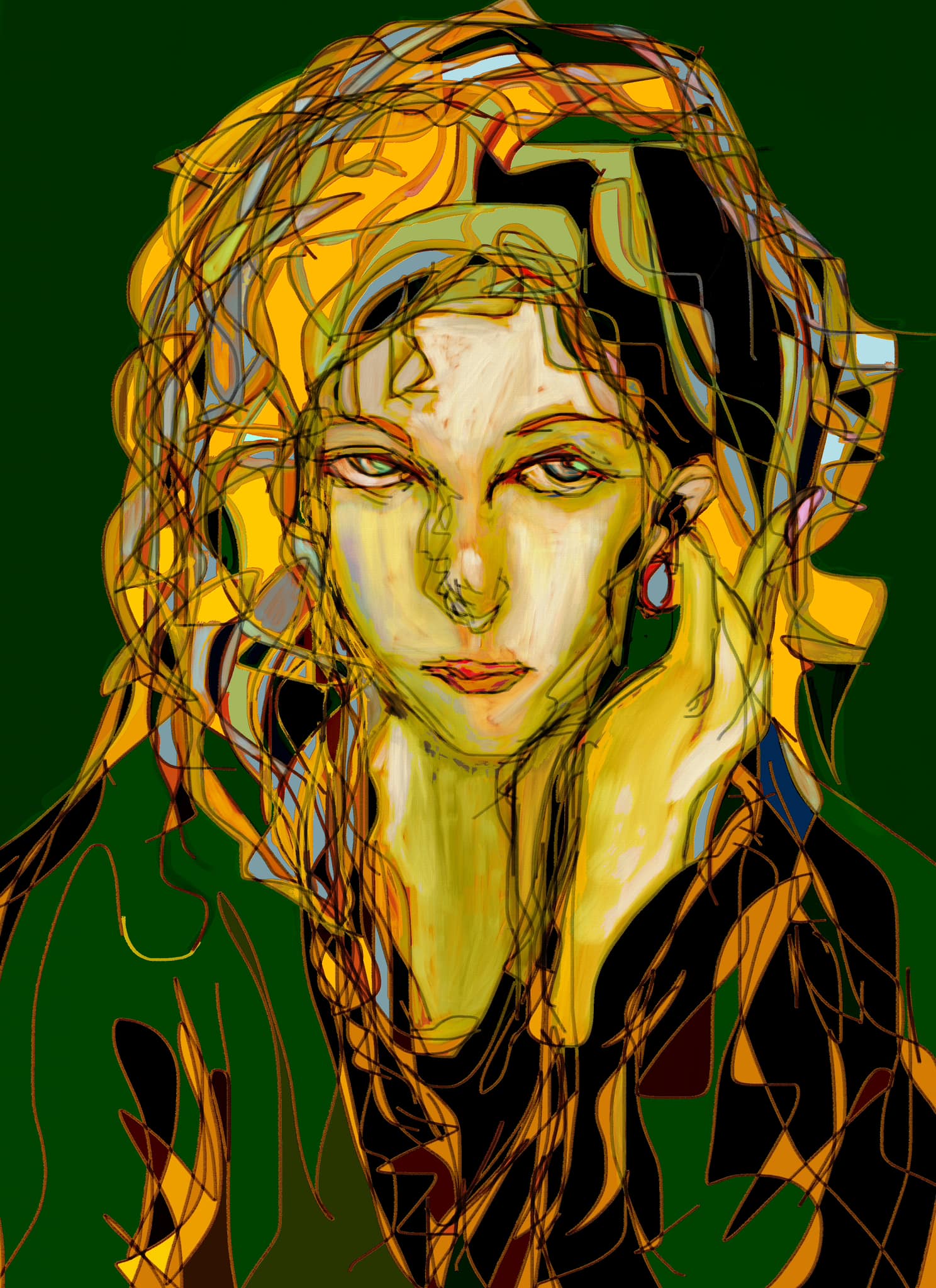 Title: being lost in deep thought 沈思黙考 Size:242×333mm Art type 