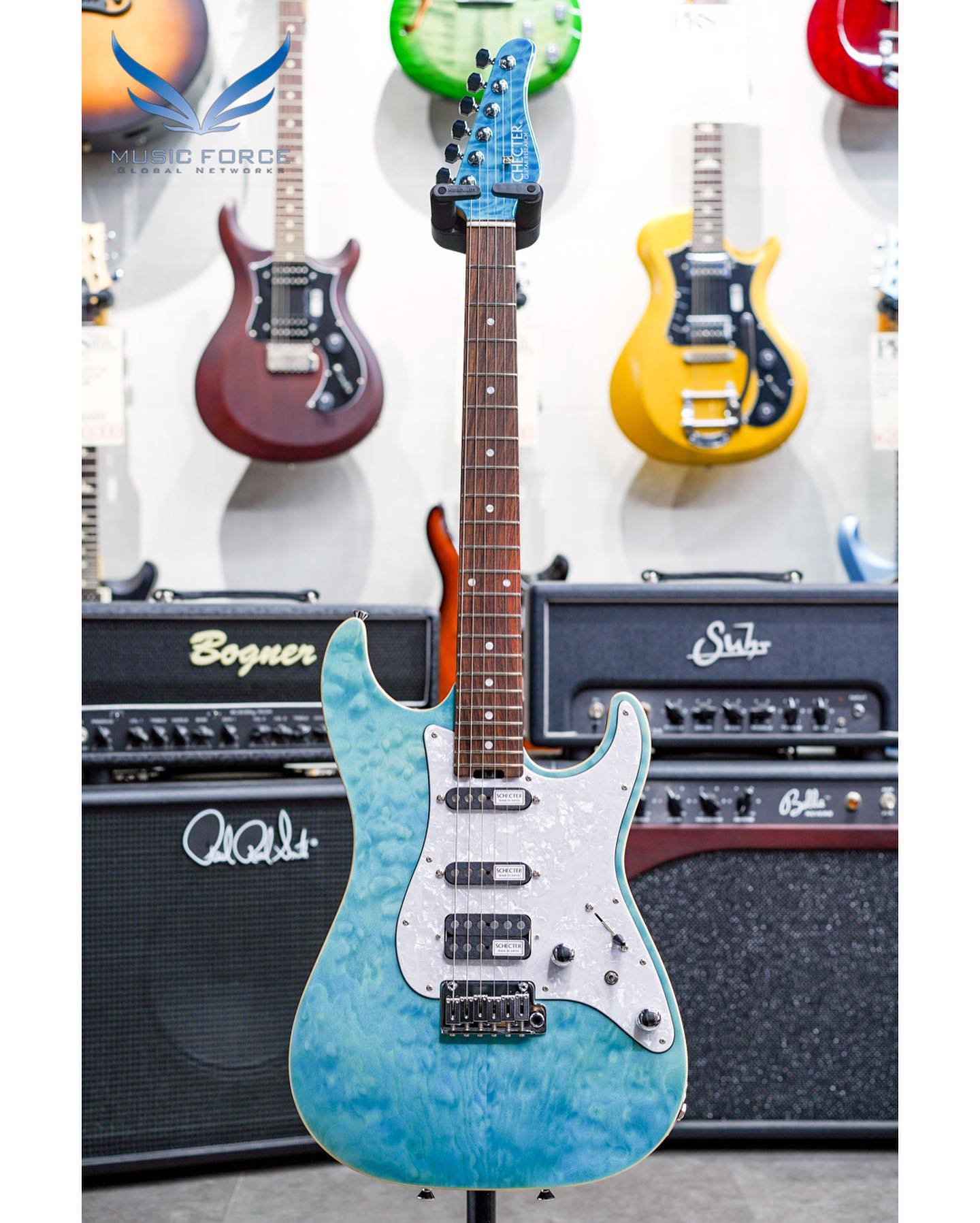 Schecter Japan SD-4-22-VTR-AL Faded Denim Blue w/Rosewood FB