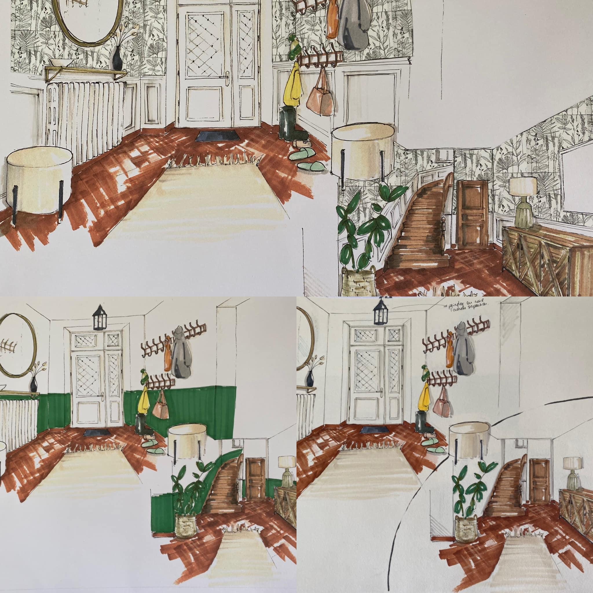 Dessin De Chambre Dado En Perspective