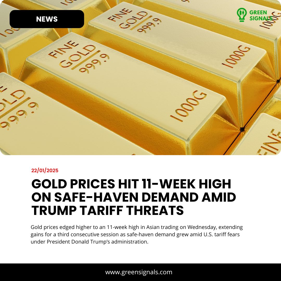 Green Signals - Gold Prices Hit 11 Week High on Safe Haven Demand Amid ...