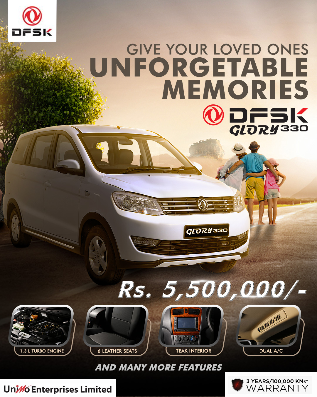 The DFSK GLORY 330 6 seater is... - Unimo Enterprises Limited | Facebook