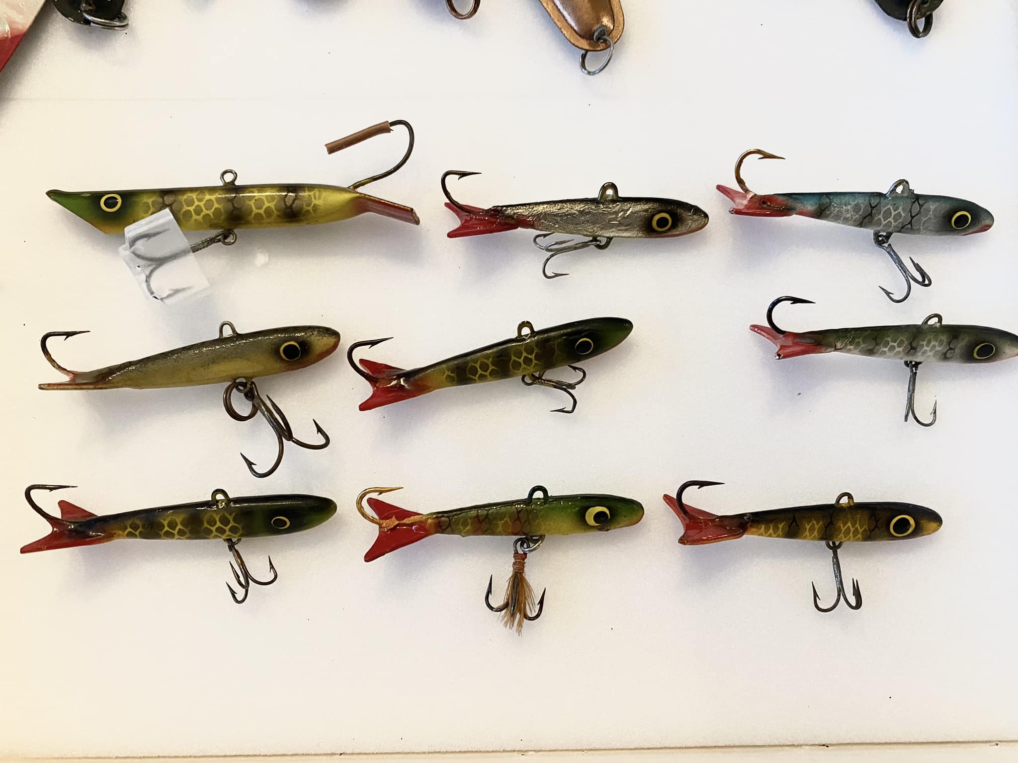 favorite antique ice fishing lure Wonderful Old Handmade Tin and Painted Wood  critical EYE Finds winter fish. Dalberg ice jigs and vintage