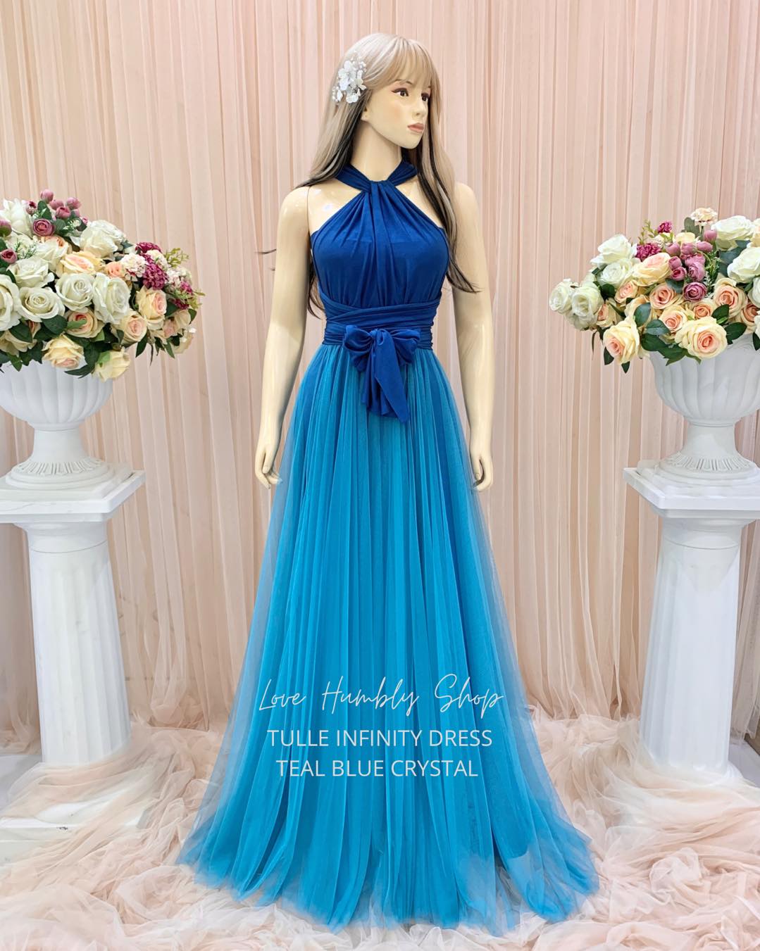 infinity dress teal blue TULLE Price: 1250 pesos 🛒 https://shope.ee/2VGtsoRvBg FREESIZE CRYSTAL: Bust: 32 up to 36 inches Waist: 24 up to 36 inches XXL SIZE CRYSTAL: (additional 200 pesos) Bust: 37 Type:Midi Dresses Elastic waistband Color:FLAMINGO Taylor Swift Sparkles in Wedding dress