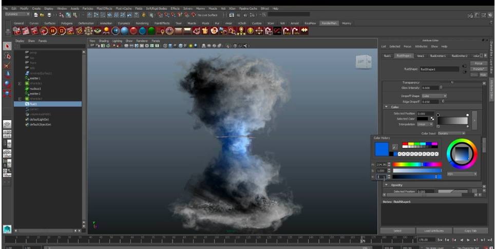 AnimationWorlds - How to Create a Tornado using Maya Fluid...