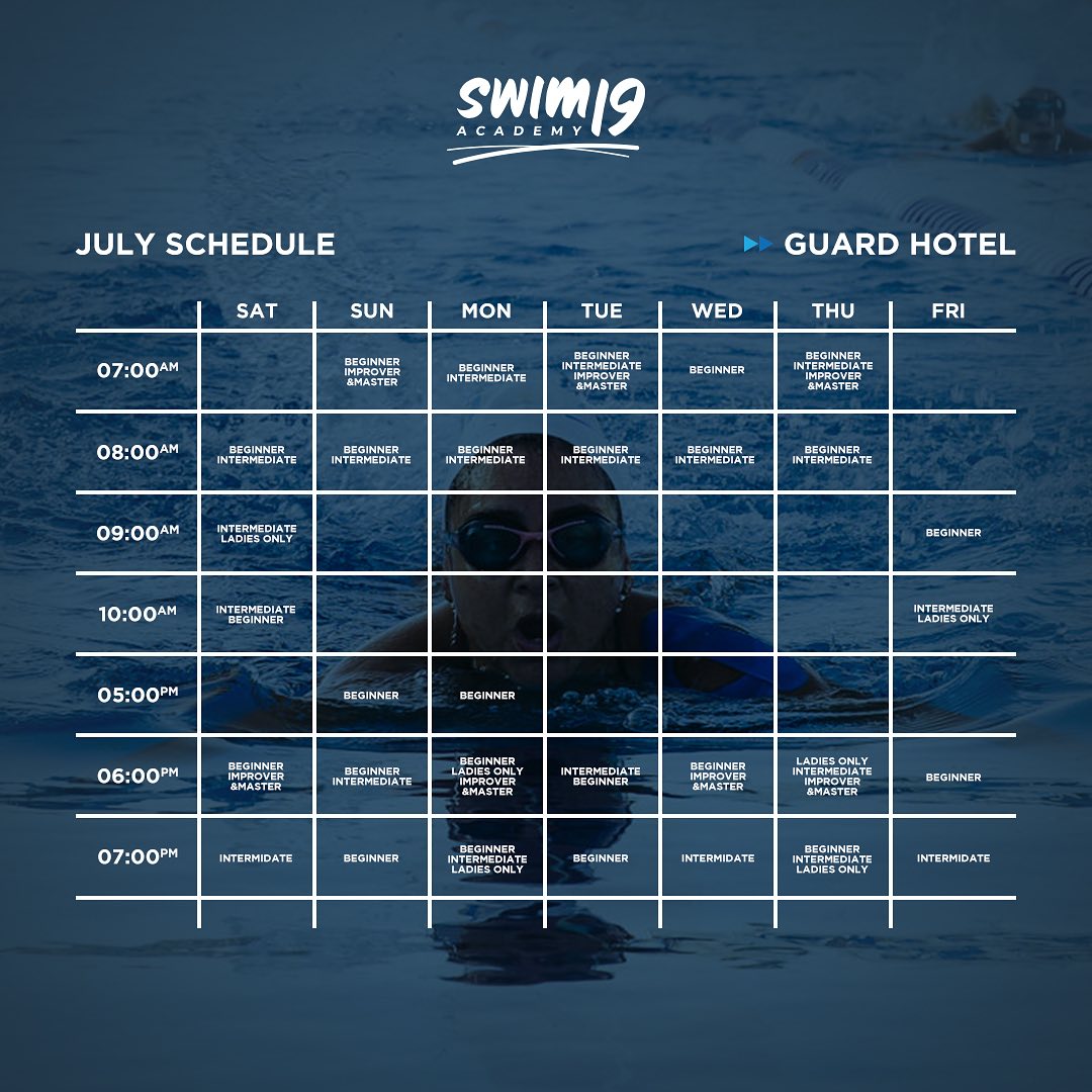 Swim19Academy - OUR JULY SCHEDULE ARE NOW READY 😍 📍Guard...
