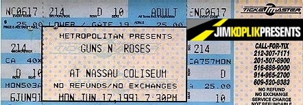 Guns N' Roses and Skid Row at Nassau Veterans Memorial Coliseum in