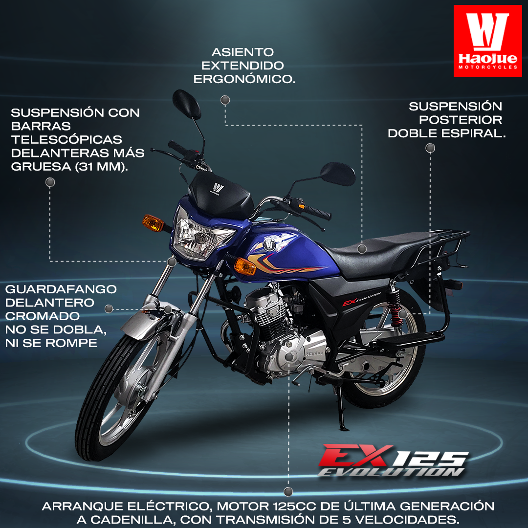 Haojue Ecuador - EX125 EVOLUTION - Potente motor 125cc....