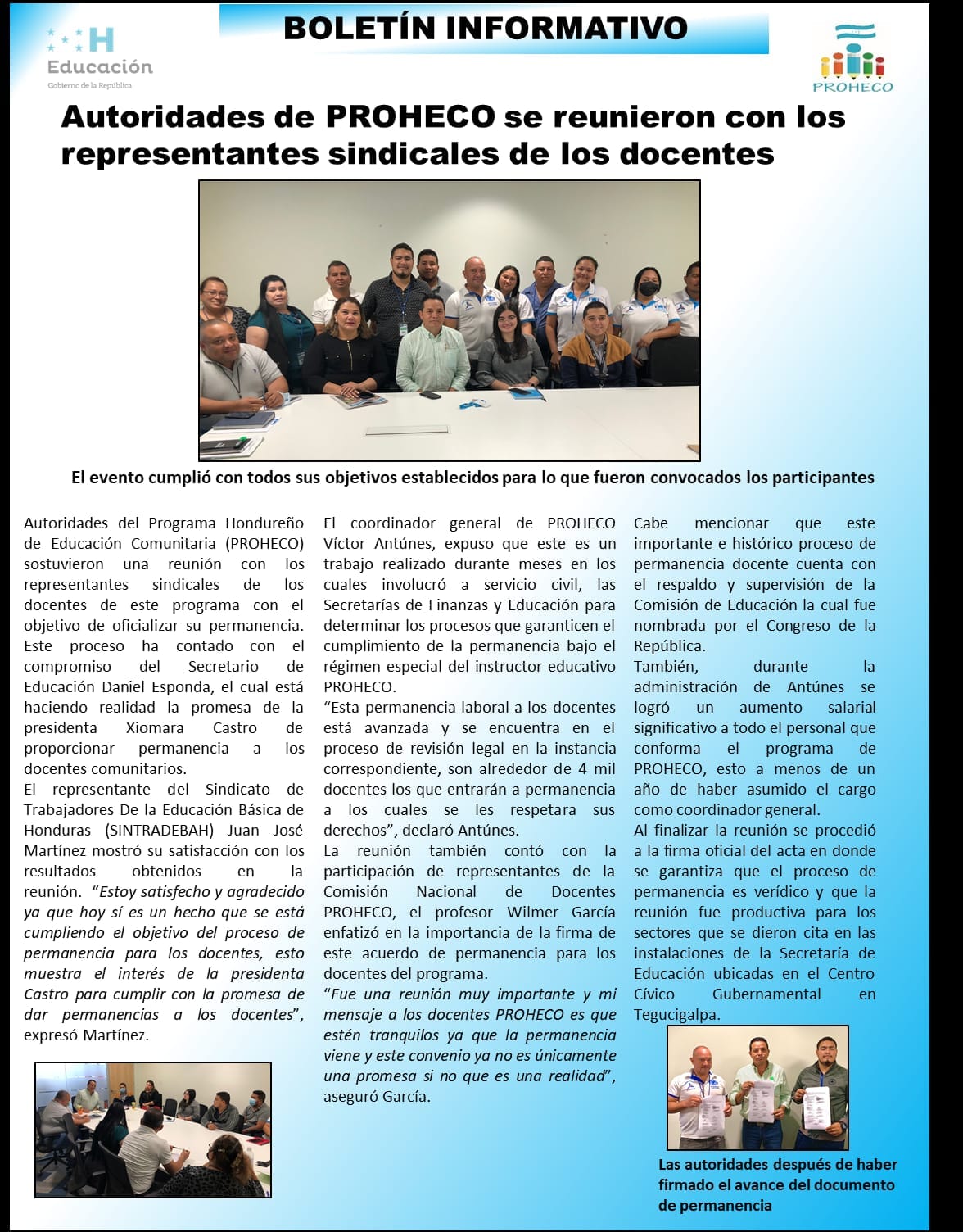 Zona del Docente Proheco Hondureño.