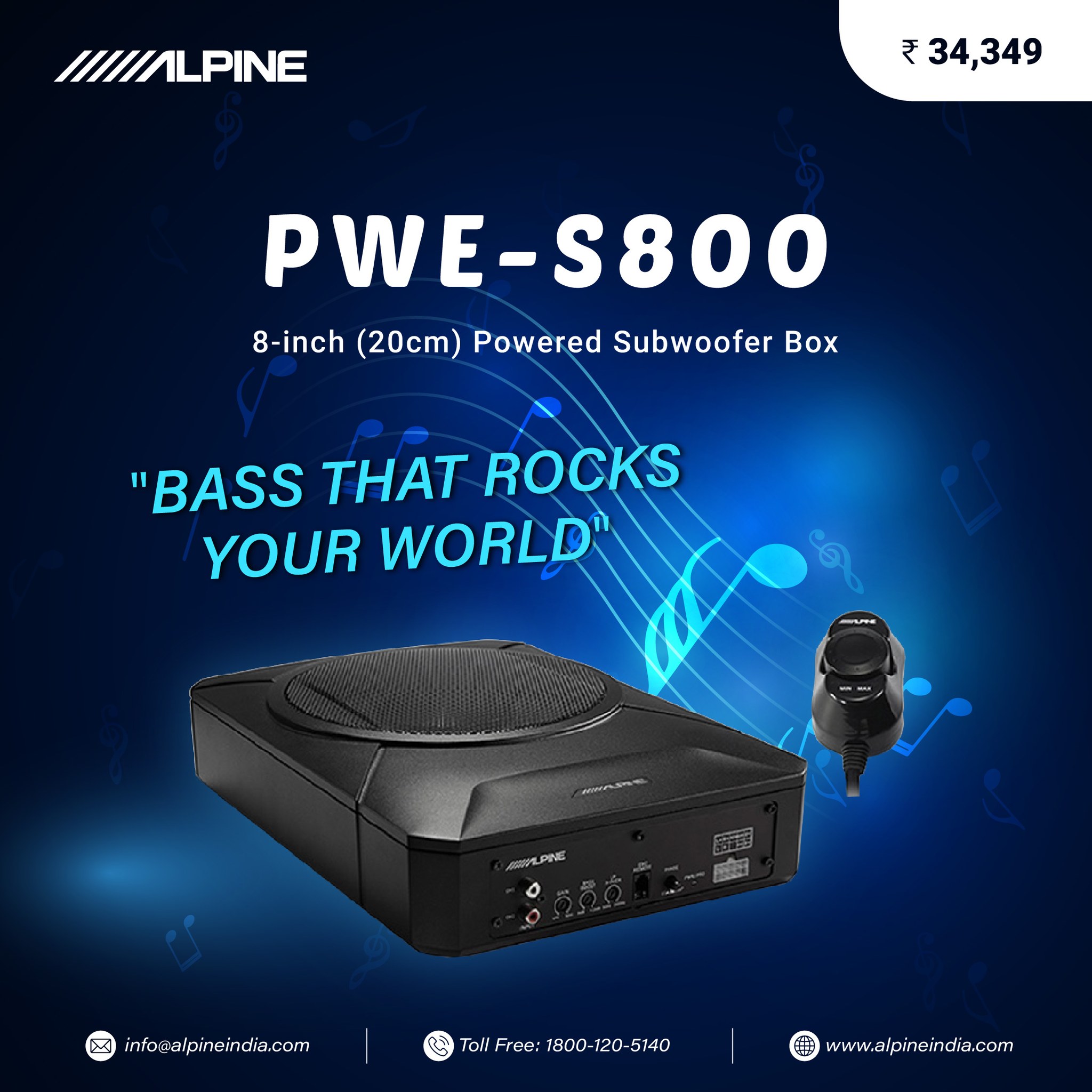 ORIGINAL #ALPINE ( SWW-5000 ) POWER #SUBWOOFER BUILT-IN #AMPLIFIER