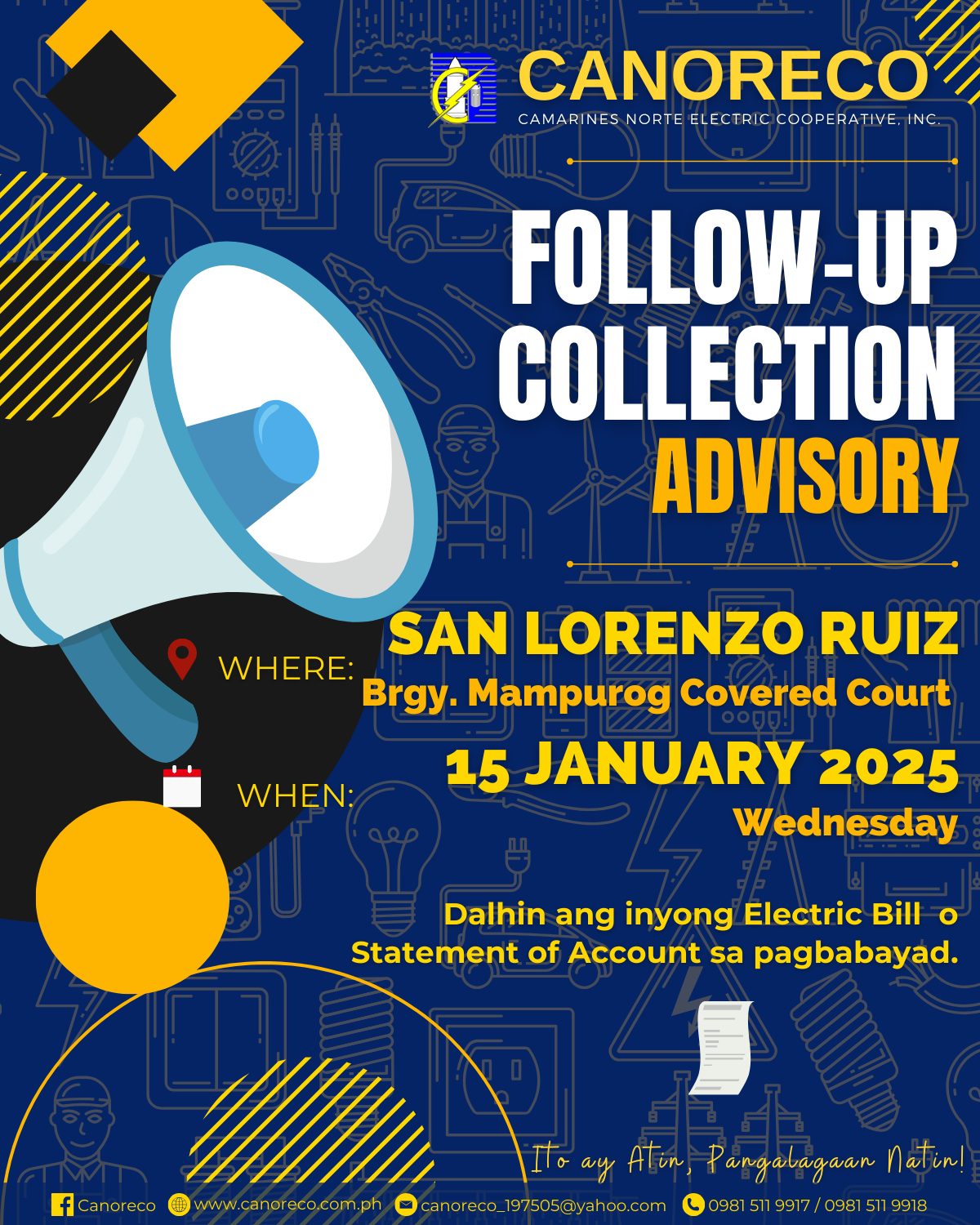 CANORECO - Mga ka-MCOs natin sa Bayan ng SAN LORENZO RUIZ! Mayroon ...