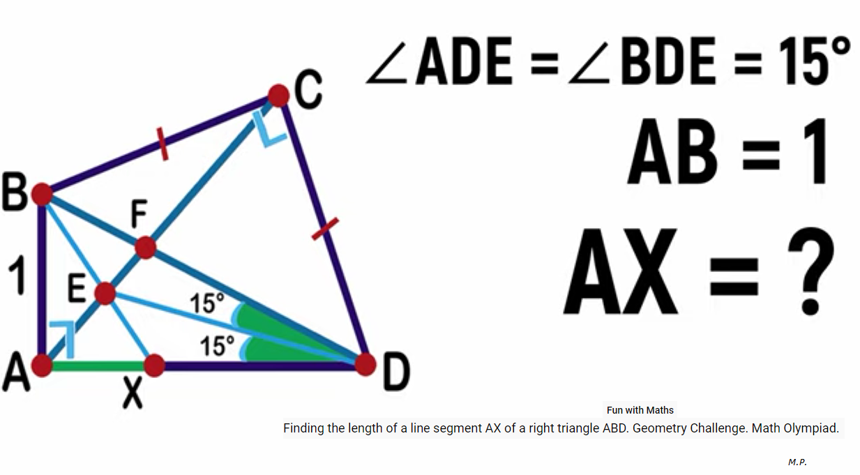 Matematica - Finding the length of a line segment AX of a...