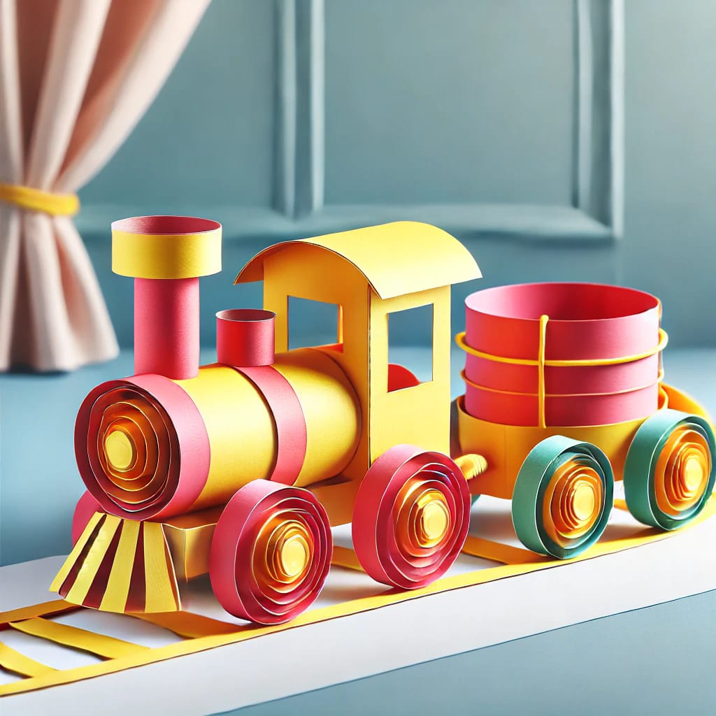 paper - Colorful Paper Toy Train Craft For Kids #papercraft #diytrain # ...