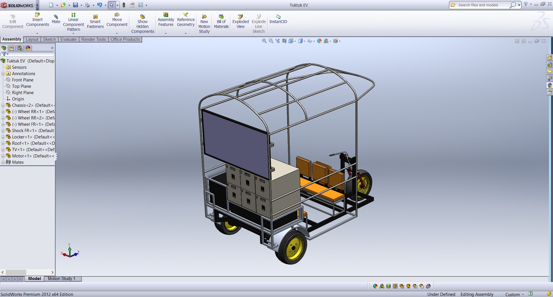 เขียนแบบ 3D Solidworks โปรเจค Tuktuk EV [รับเขียนแบบ Solidworks ราคาถูก ...