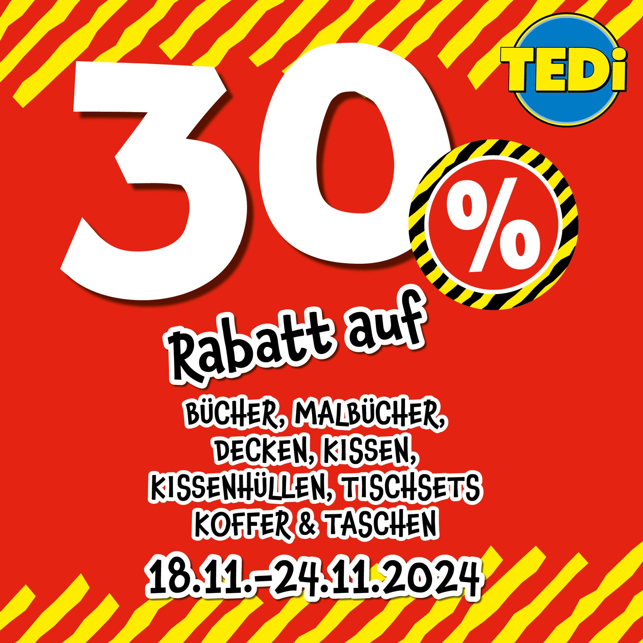 Noch diese Woche 30% auf Bücher, Malbücher, Decken, Kissen, Kissenhüllen, Tischsets, Koffer & Taschen sichern! 😍 🛒 Jetzt zugreifen, solange der Vorrat reicht! Der Rabatt wird vom zuletzt gültigen Pr