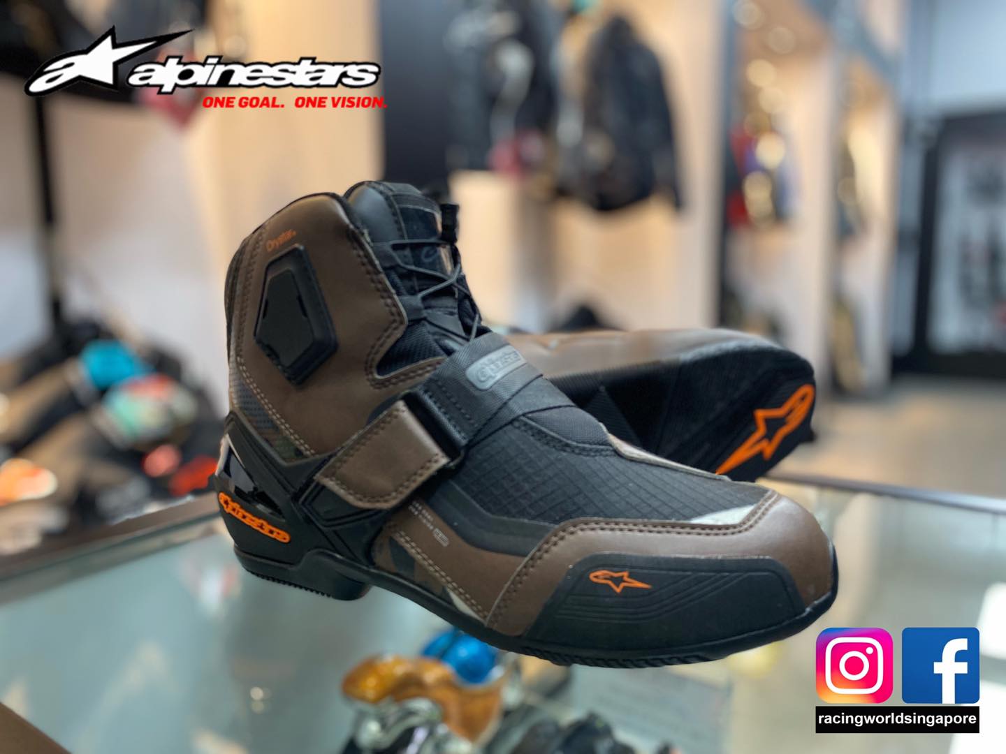 Alpinestars Ran Drystar Shoes - Black Brown Camouflage Camouflage 