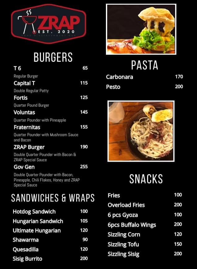 🔥NEW MENU 🔥 Visit us at 📍... - ZRAP Food & Refreshment Hub | Facebook
