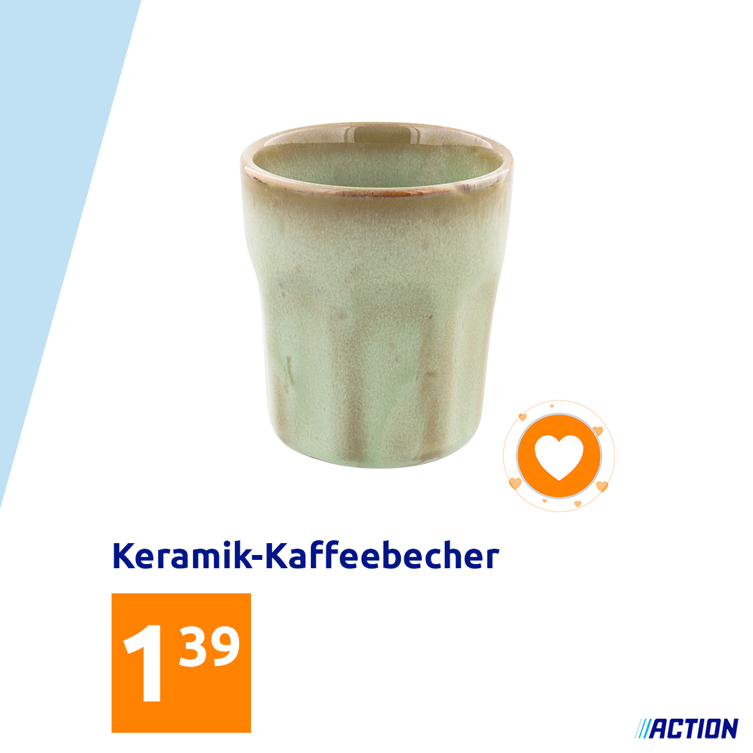 Action - Mit diesen Keramik-Kaffeebechern servierst du den Kaffee richtig stilvoll! ☕️ Es gibt sie in vier Farben und jeder Becher ist einzigartig. Sind sie schon bei dir eingezogen? 😍