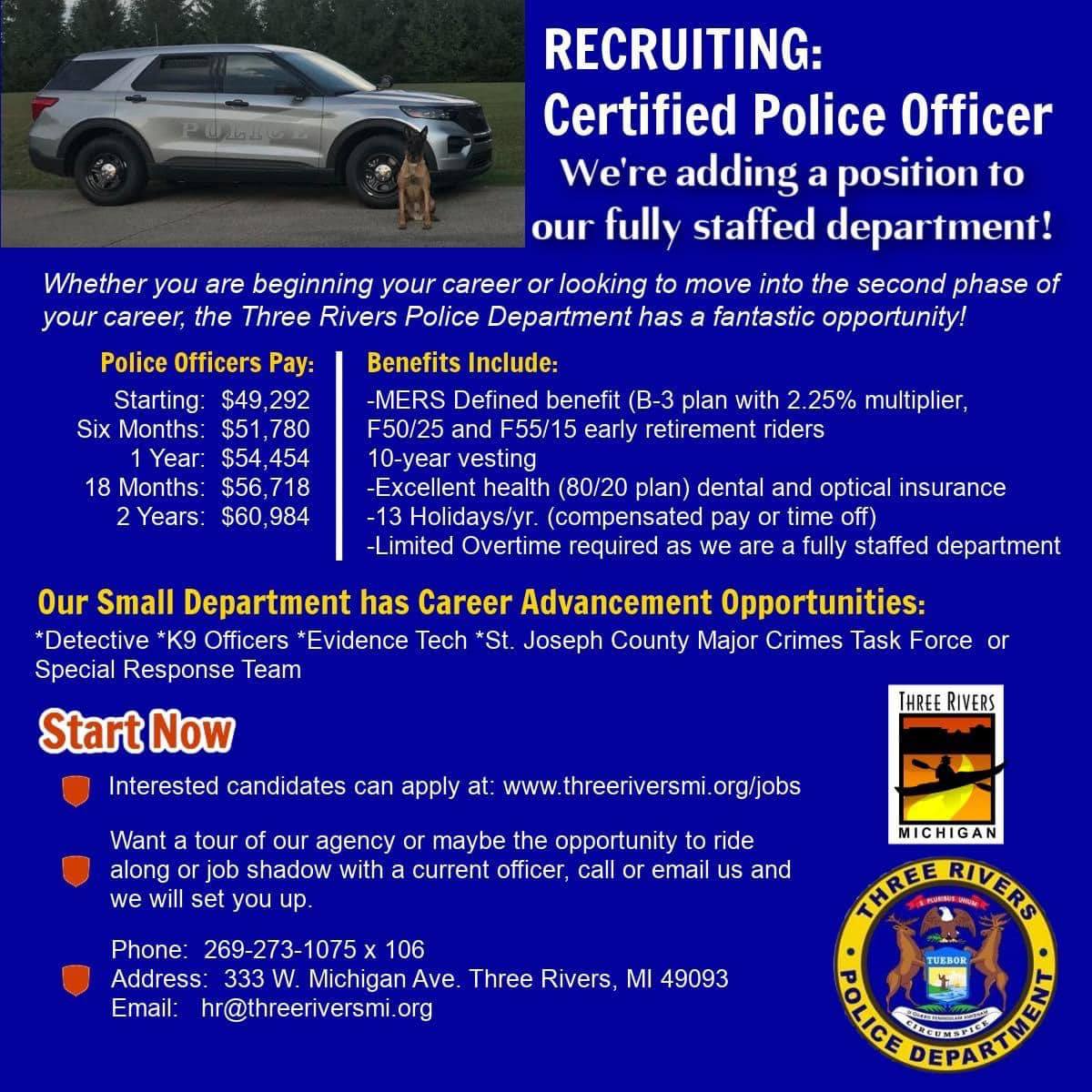 We are looking for a... - Three Rivers Police Department | Facebook