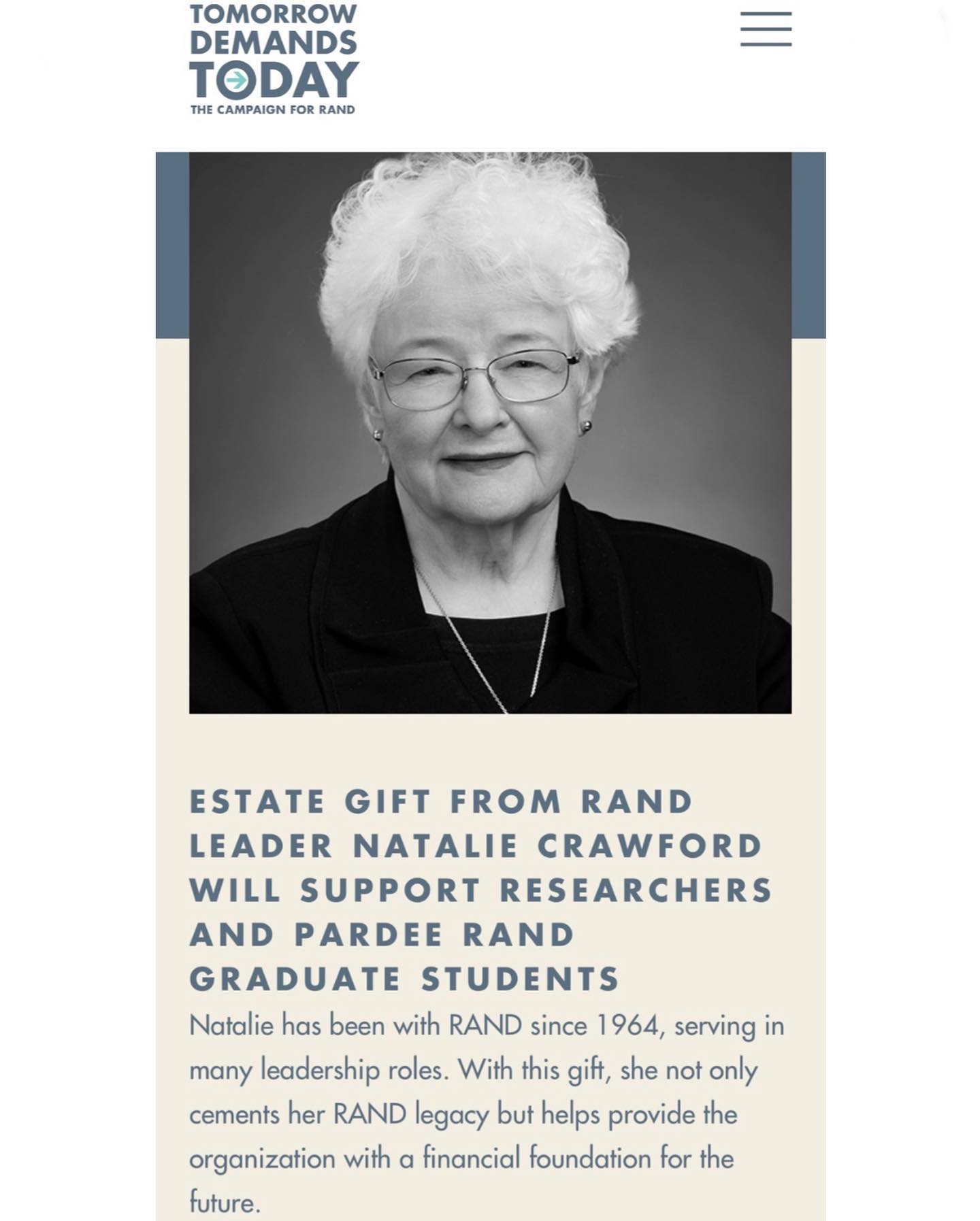 For as long as RAND has had a graduate... - Dean Nancy Staudt | Facebook