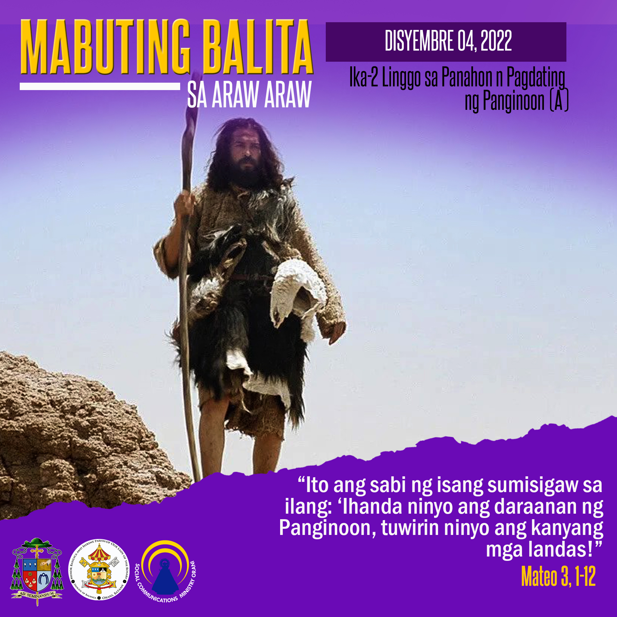 Minor - Linggo, Disyembre 4, 2022 Ika-2 Linggo sa Panahon ng Pagdating ...