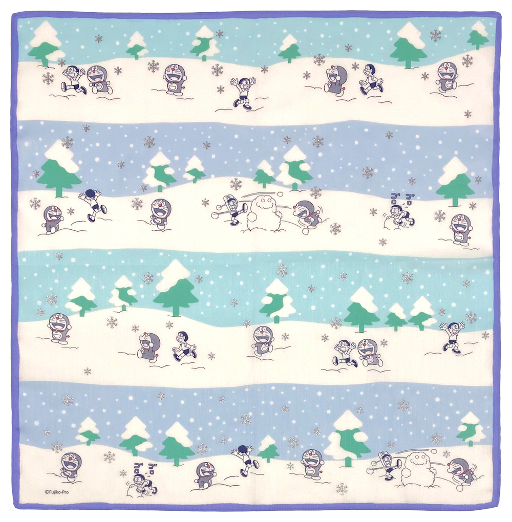 ドラえもん 雪の中の集合イラスト 雪合戦や雪だるまを作ったり
