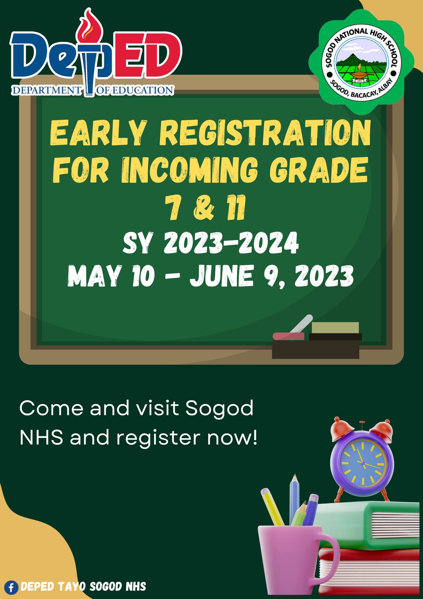 EARLY REGISTRATION FOR SY 2023-2024... - RVAlbay Sogod NHS | Facebook