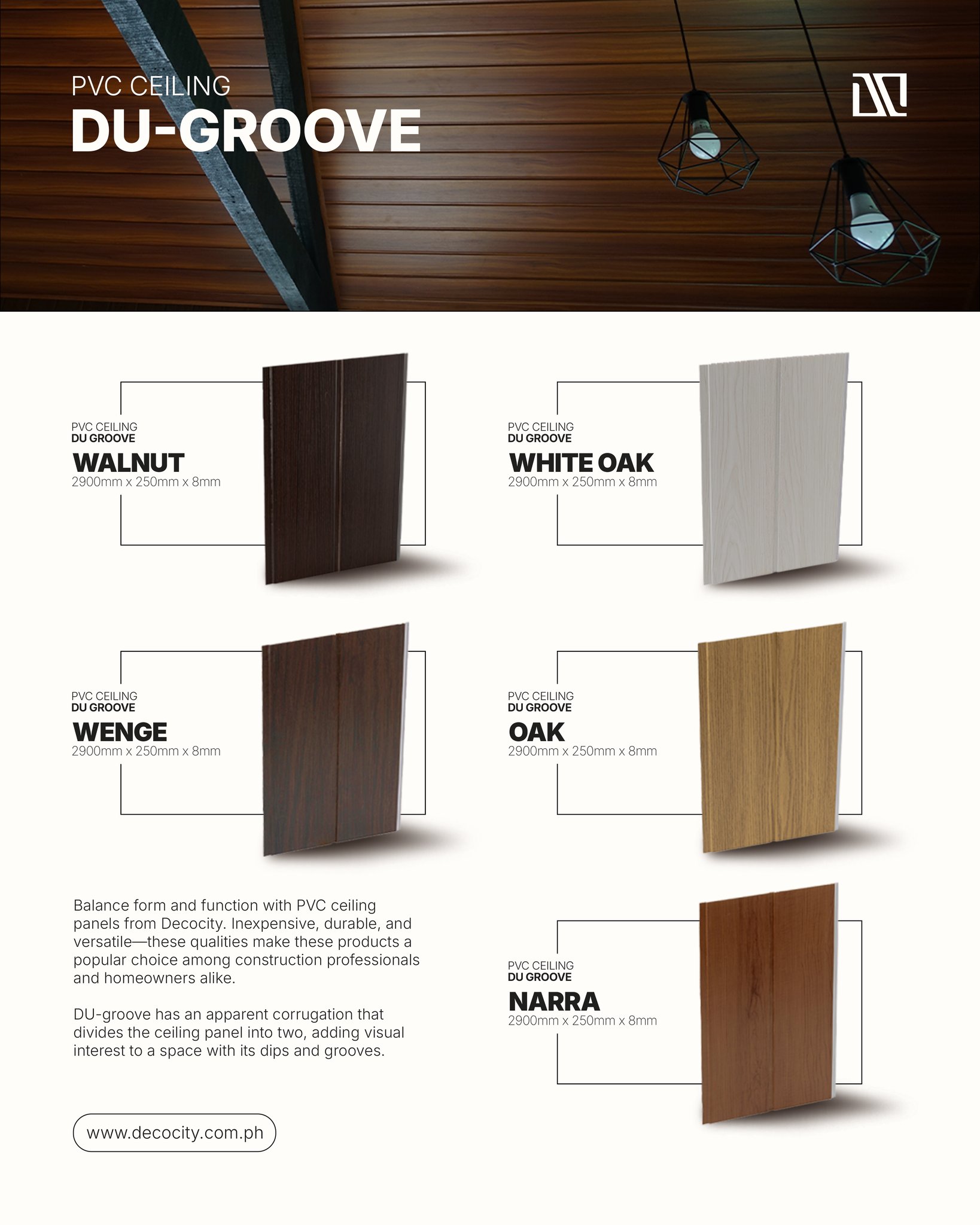 Decocity - Decolite PVC Panels in DU-Groove profile has a groove that ...