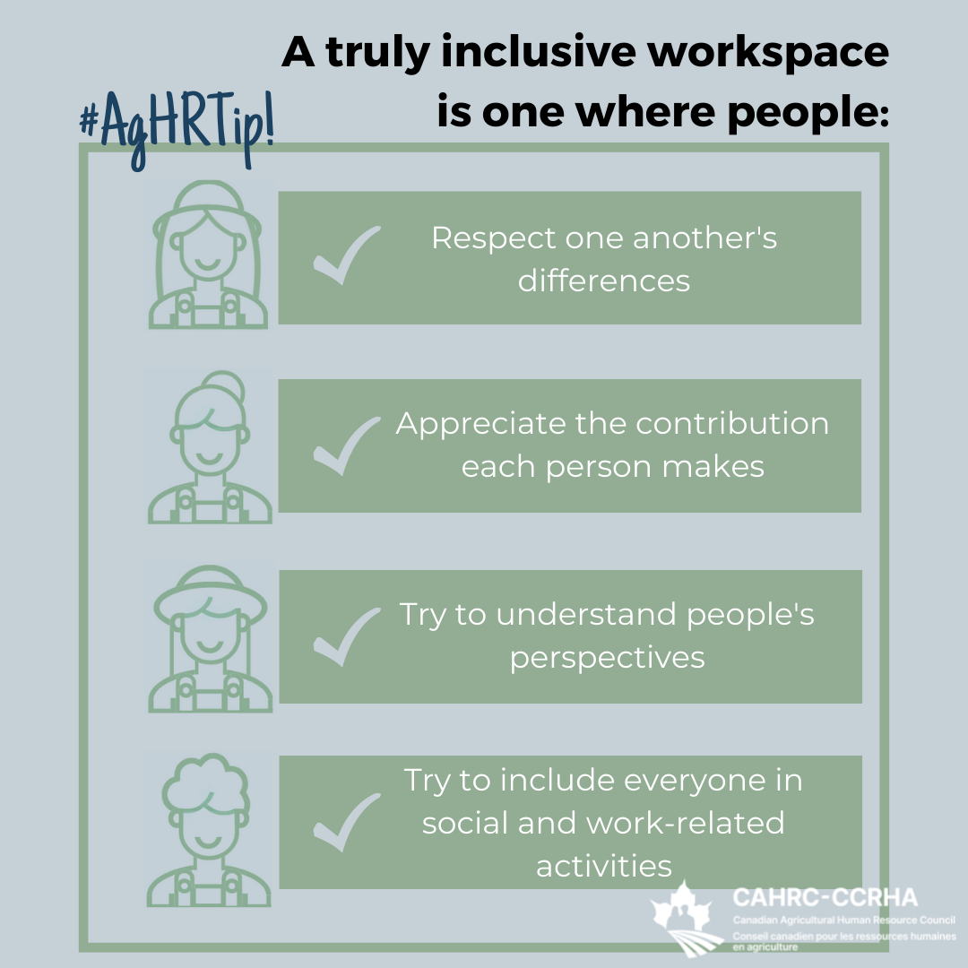 cahrc-ccrha - #AgHRTip: A truly inclusive workplace is one where people ...