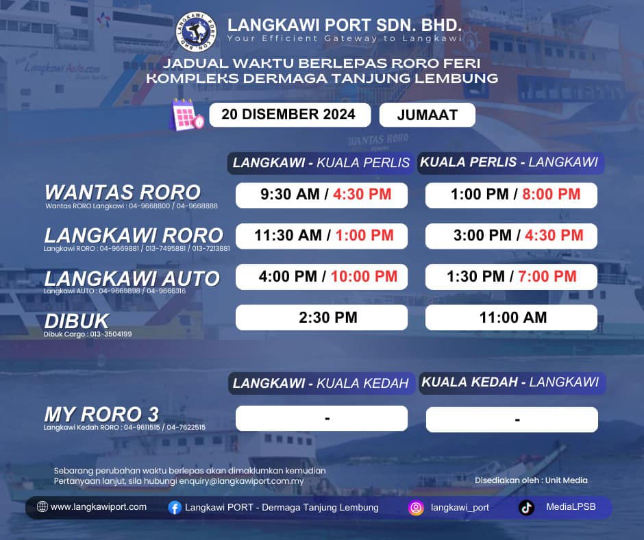 Langkawi Port currently has 7 RORO... - Langkawi Channel