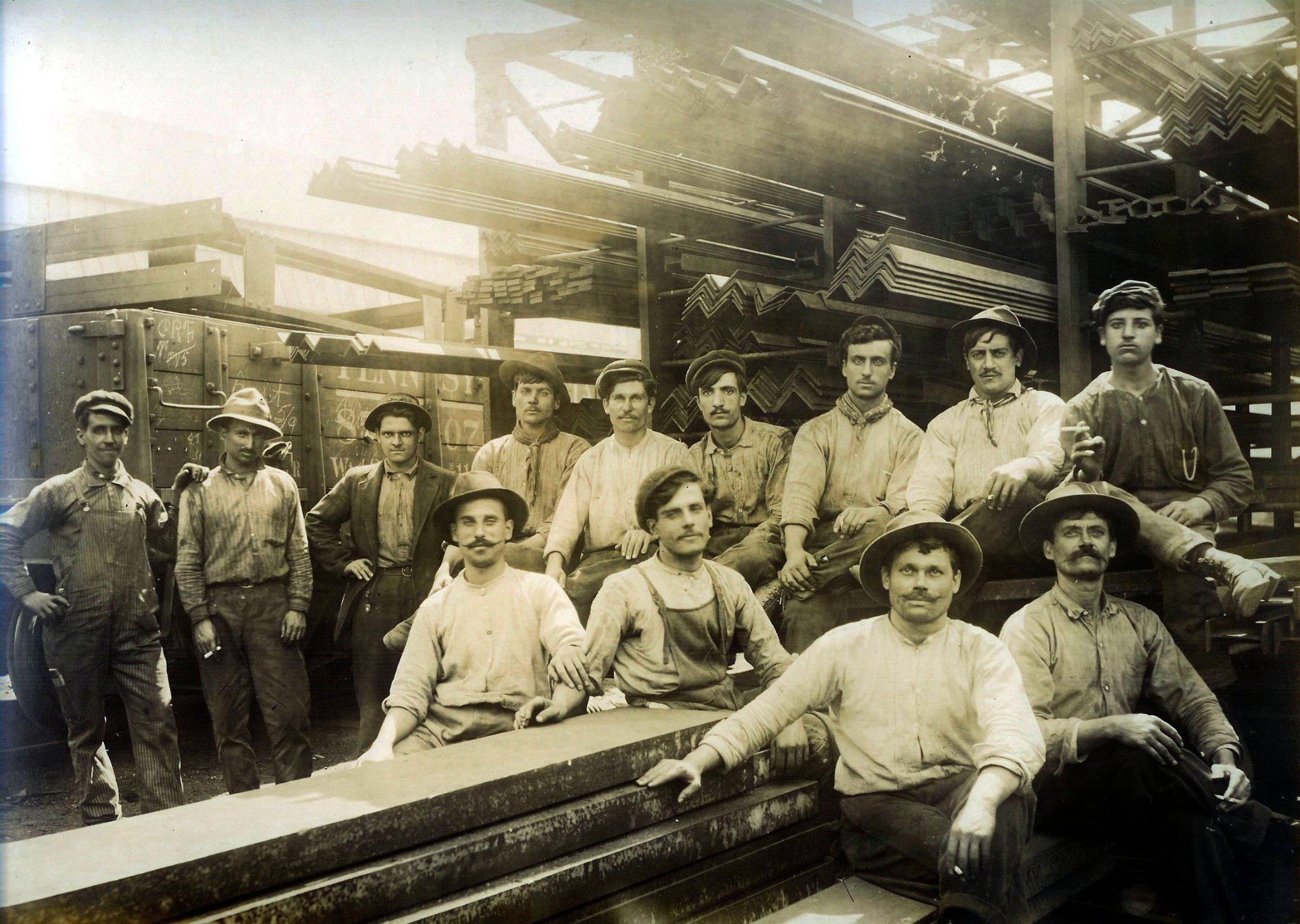 Yard laborers at the American Sheet and Tin Plate Company in