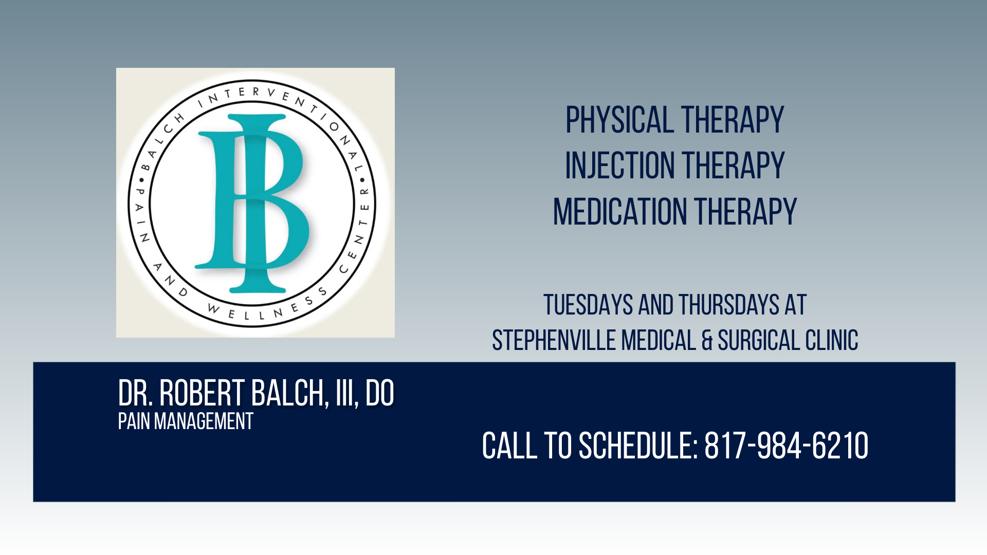 Stephenville - On the search for a pain management doctor? Dr. Robert ...