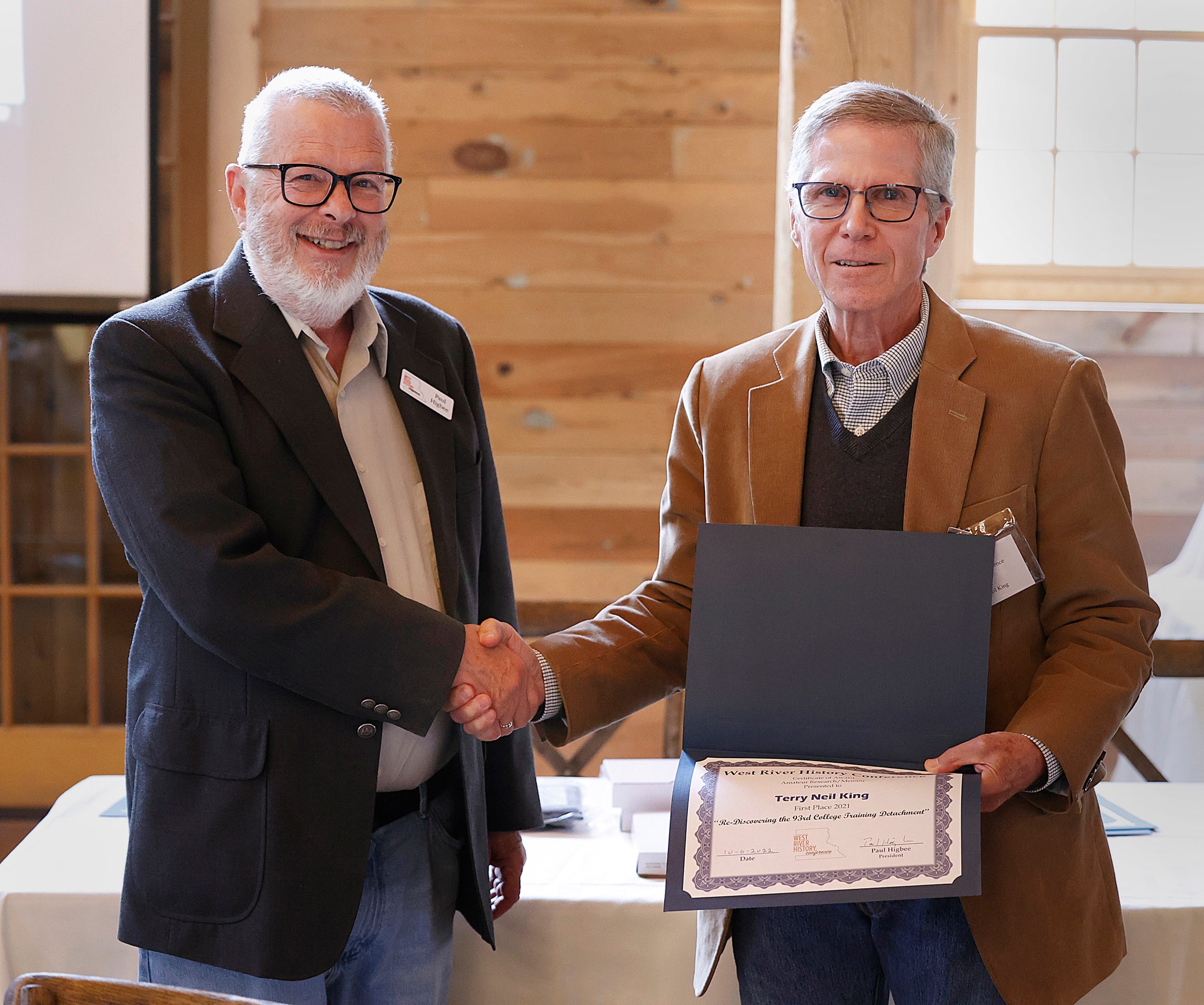 West River History Conference, Inc. - President Paul Higbee (left ...