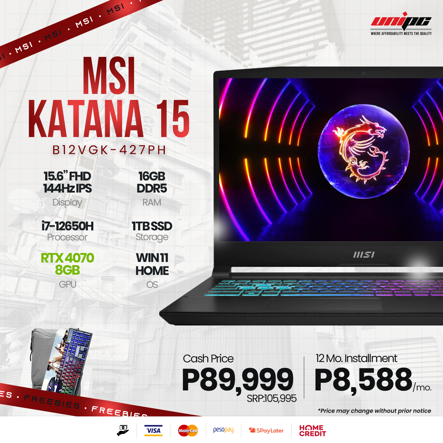UniPC - Get all the buffs you need from the MSI Katana 15... | Facebook