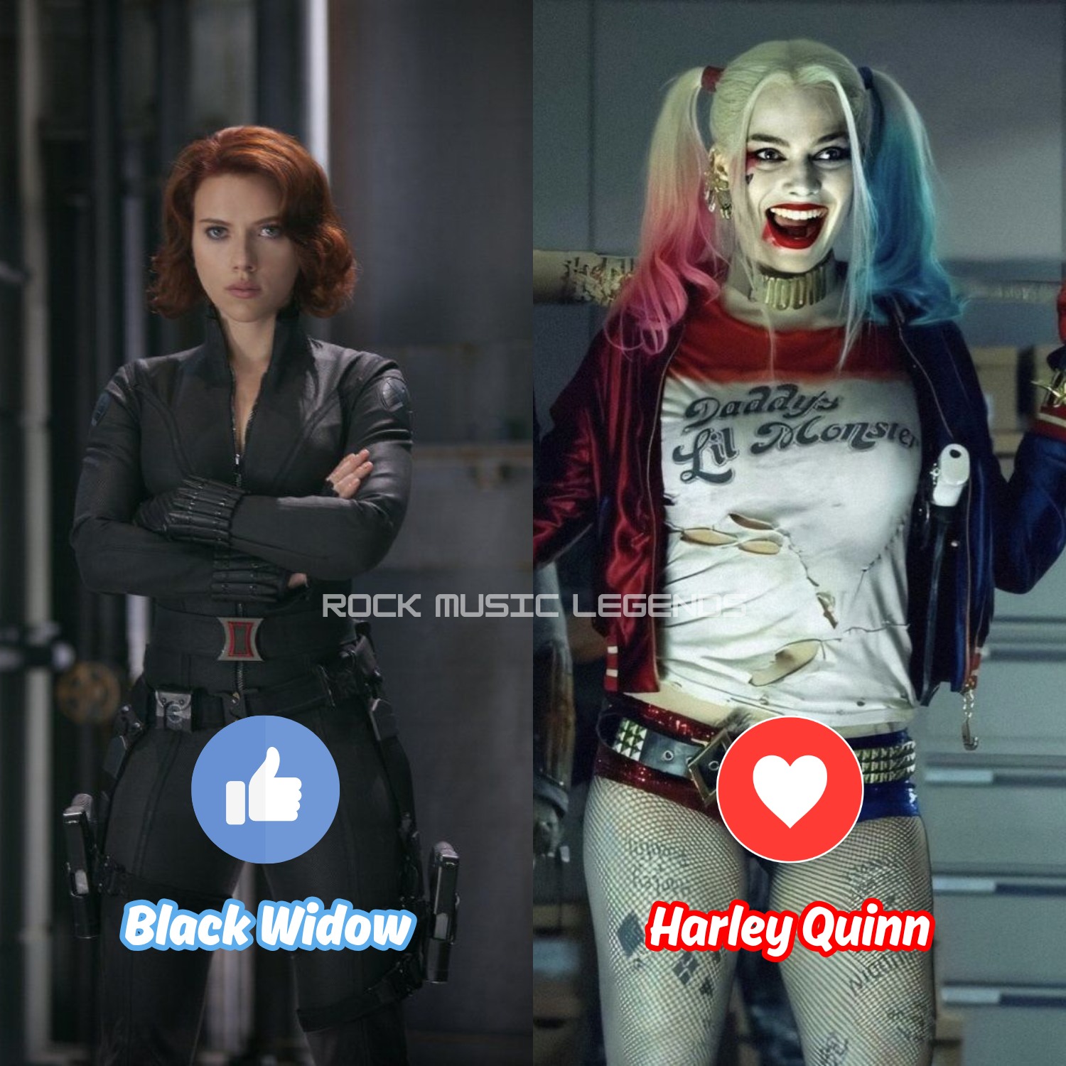 👍Black Widow // Harley Quinn... - Rock Music Legends | Facebook