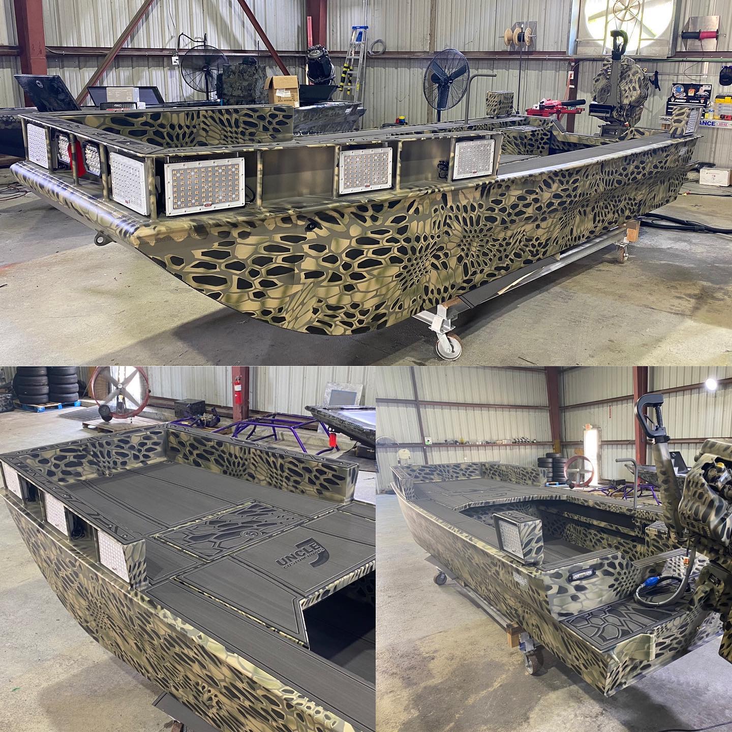 Uncle J Custom Boats 18x60 enclosed bow fishing boat