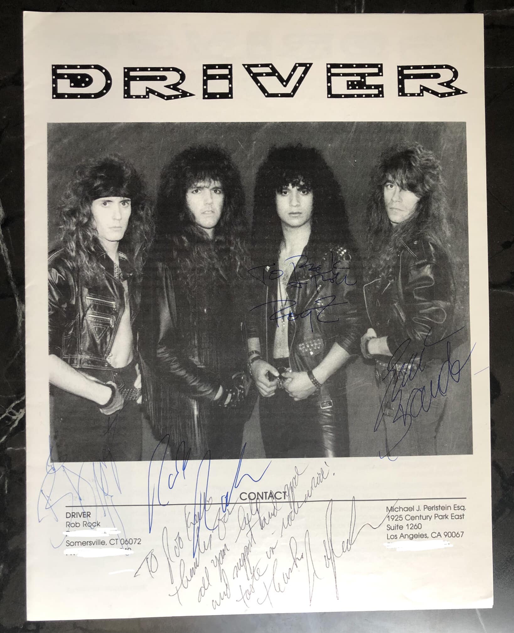 DRIVER (circa 1990) Rob Rock Roy Z Emil Lech-Brando BJ Zampa