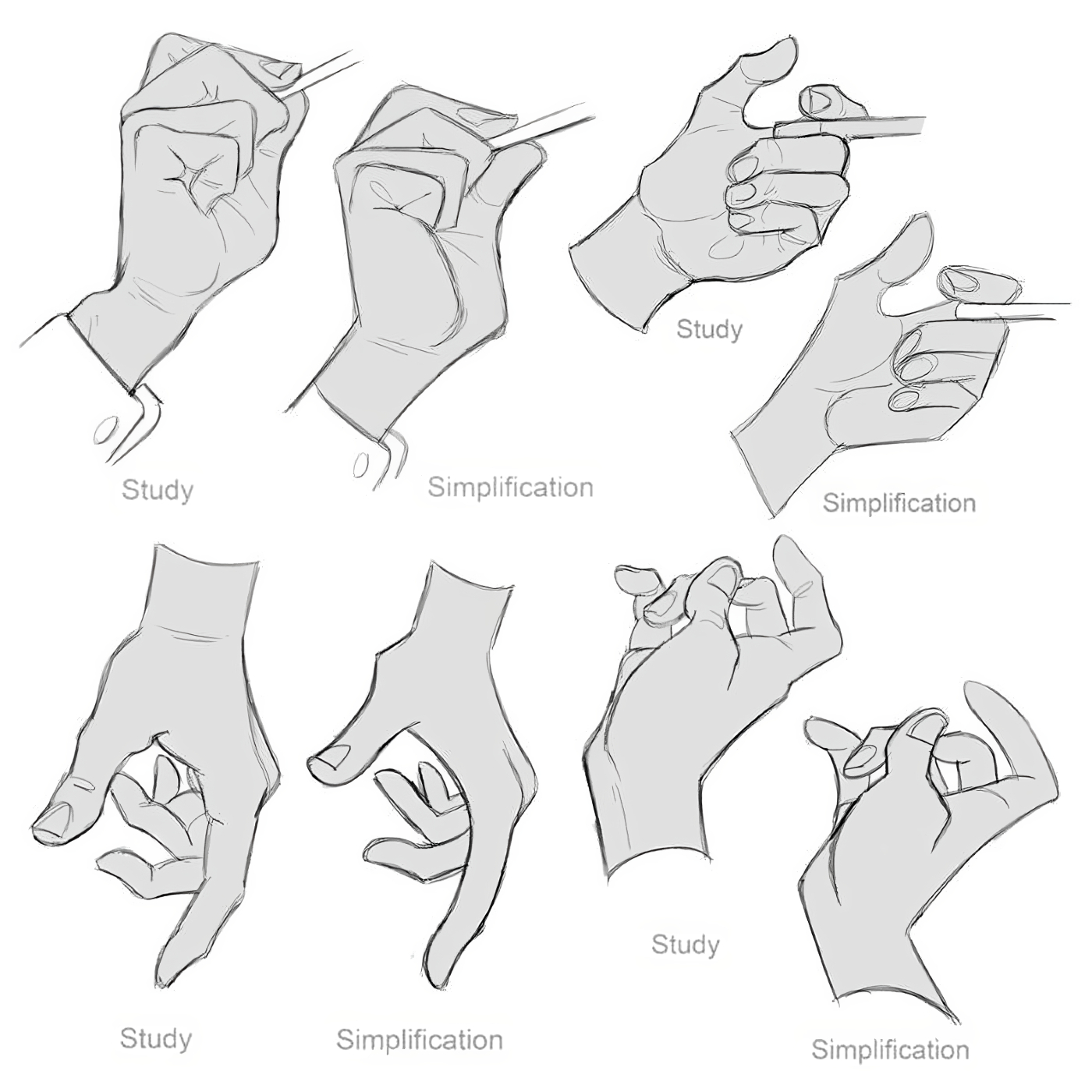 “Hands Study/Simplification”... - Character Design References | Facebook